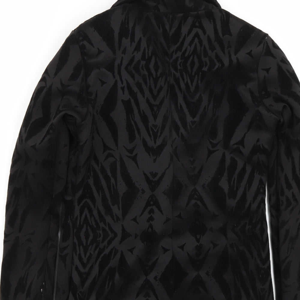 ayanapa Womens Black Animal Print  Jacket Blazer Size 10