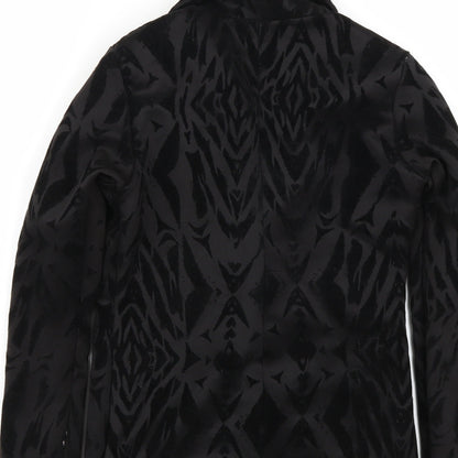ayanapa Womens Black Animal Print  Jacket Blazer Size 10