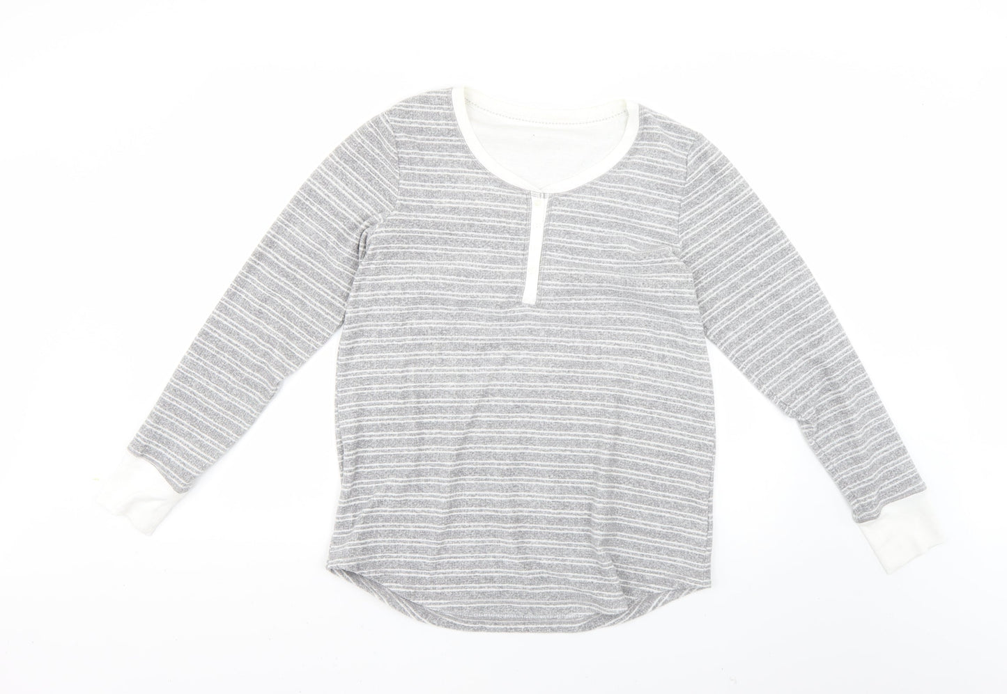 Preworn Womens Grey Striped  Babydoll Pyjama Top Size S