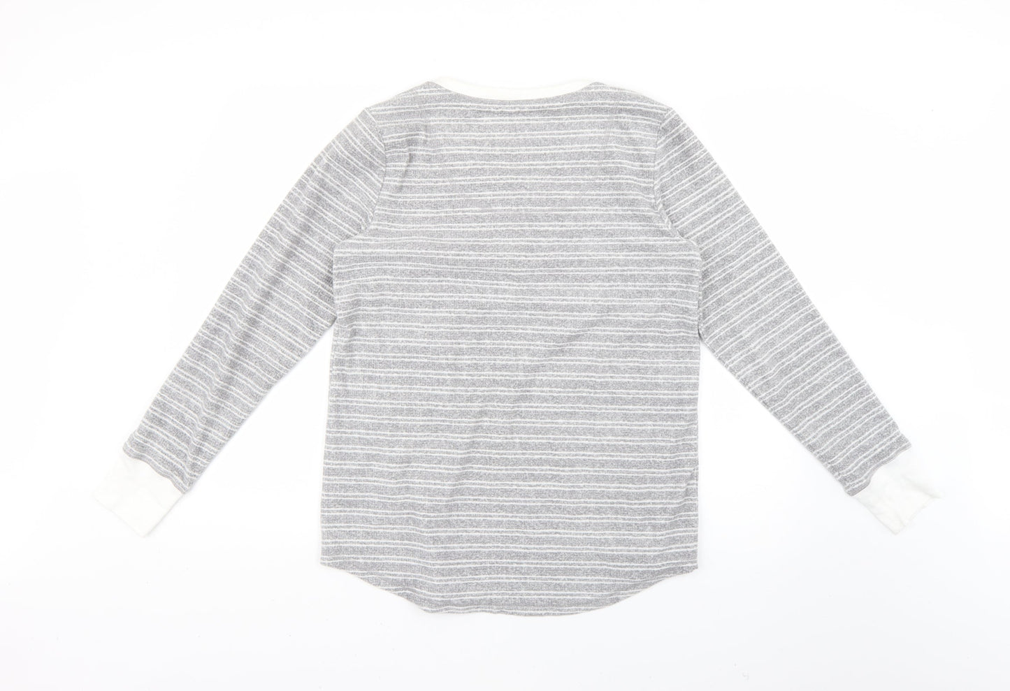 Preworn Womens Grey Striped  Babydoll Pyjama Top Size S