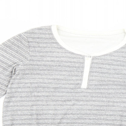 Preworn Womens Grey Striped  Babydoll Pyjama Top Size S