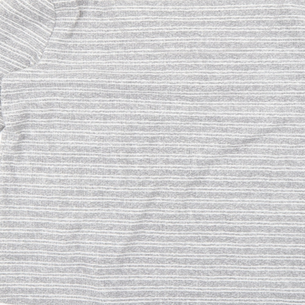 Preworn Womens Grey Striped  Babydoll Pyjama Top Size S