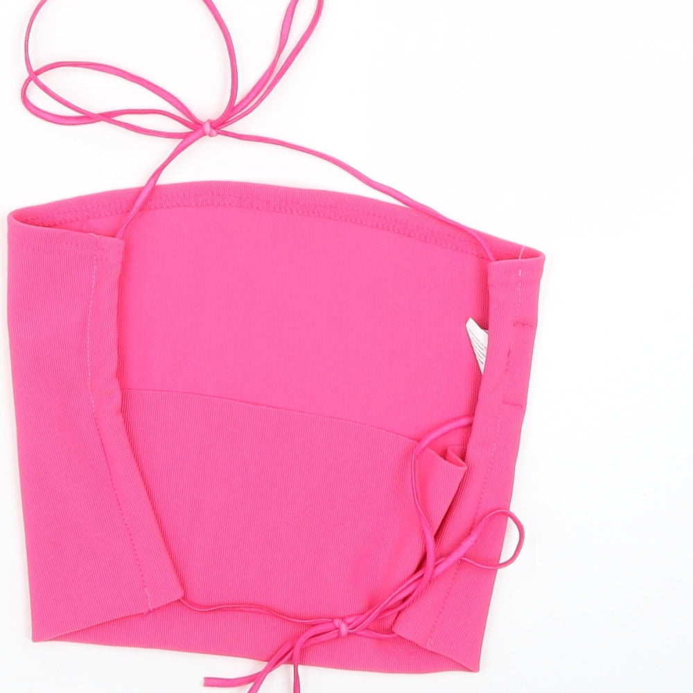 Womens UK Size 10 PRETTYLITTLETHING Pink Basic Blouse