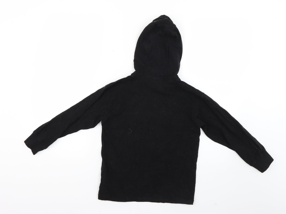 Back view of Next boys’ black pullover hoodie, size 8, years