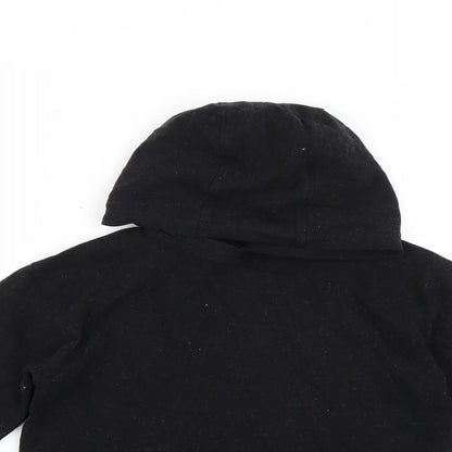 Close-up detail of Next boys’ black pullover hoodie, size 8, years