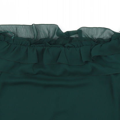 Womens UK Size S Zara Green Basic Blouse