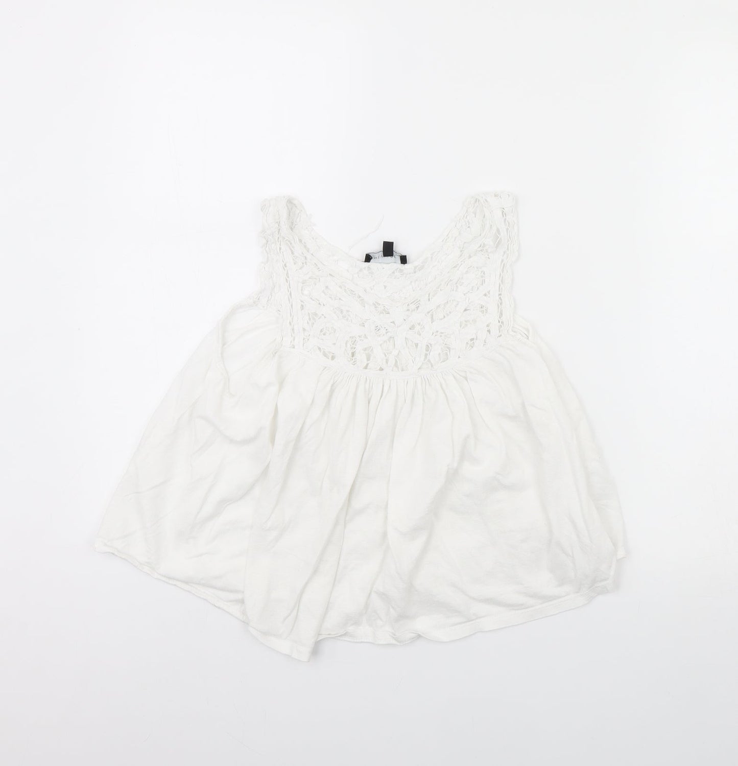 Womens UK Size 8 New Look White Basic Tank