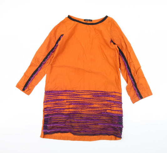 Womens UK Size S Preworn Orange Basic Blouse