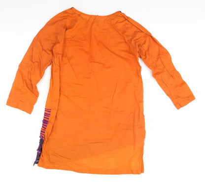 Womens UK Size S Preworn Orange Basic Blouse