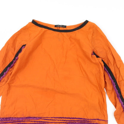 Womens UK Size S Preworn Orange Basic Blouse