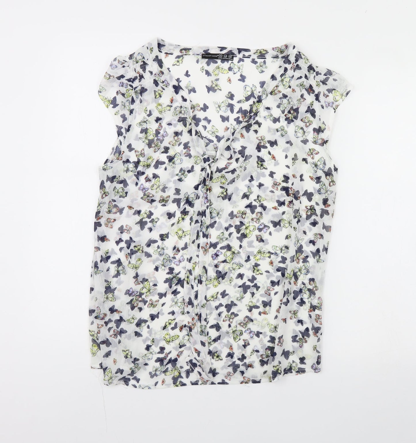 Atmosphere Womens White Animal Print  Basic Tank Size 12