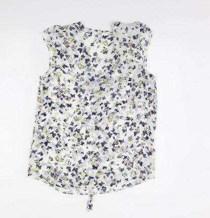 Atmosphere Womens White Animal Print  Basic Tank Size 12