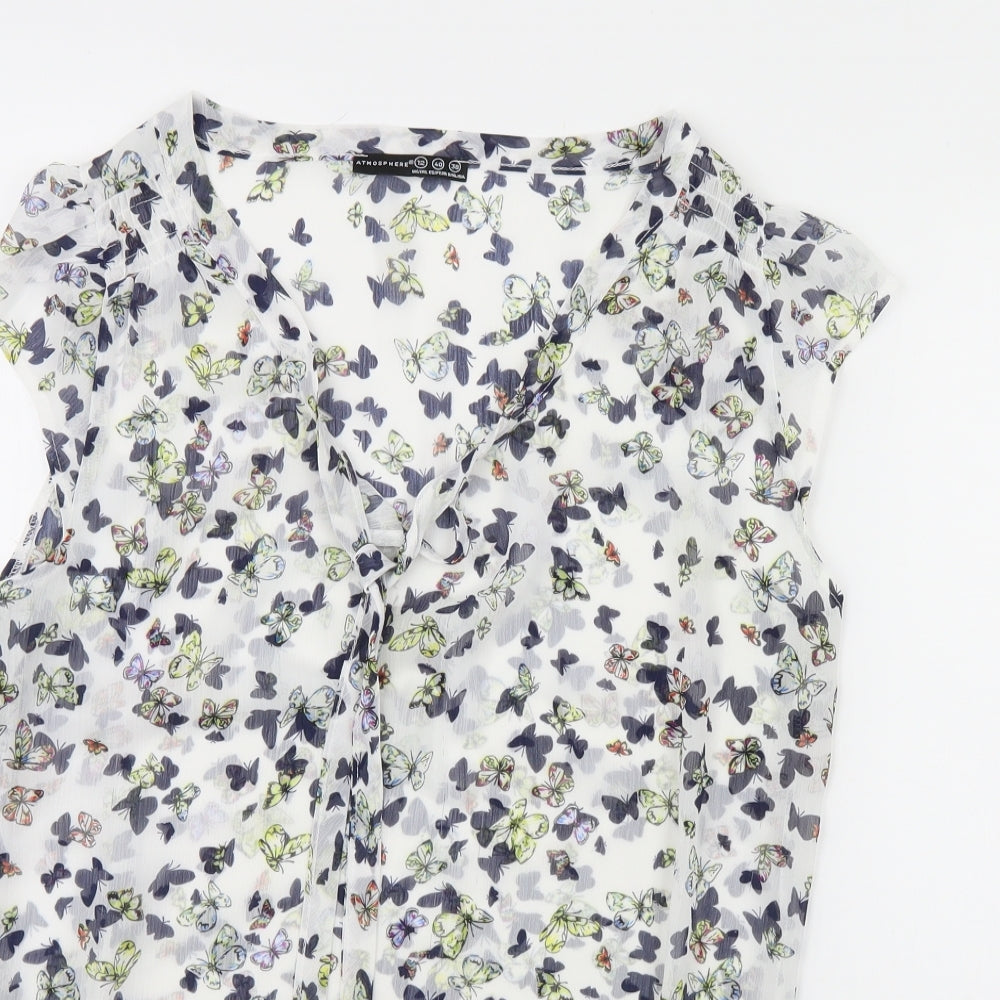 Atmosphere Womens White Animal Print  Basic Tank Size 12