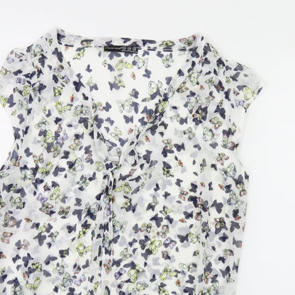 Atmosphere Womens White Animal Print  Basic Tank Size 12