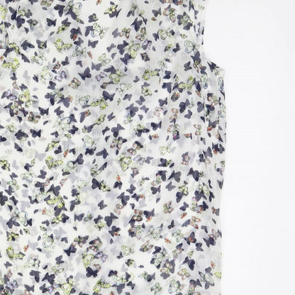 Atmosphere Womens White Animal Print  Basic Tank Size 12