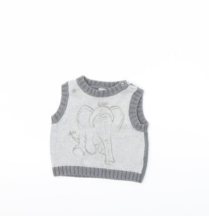 Additional front view of Next Baby Grey jumper, size 3-6, Months - Disney