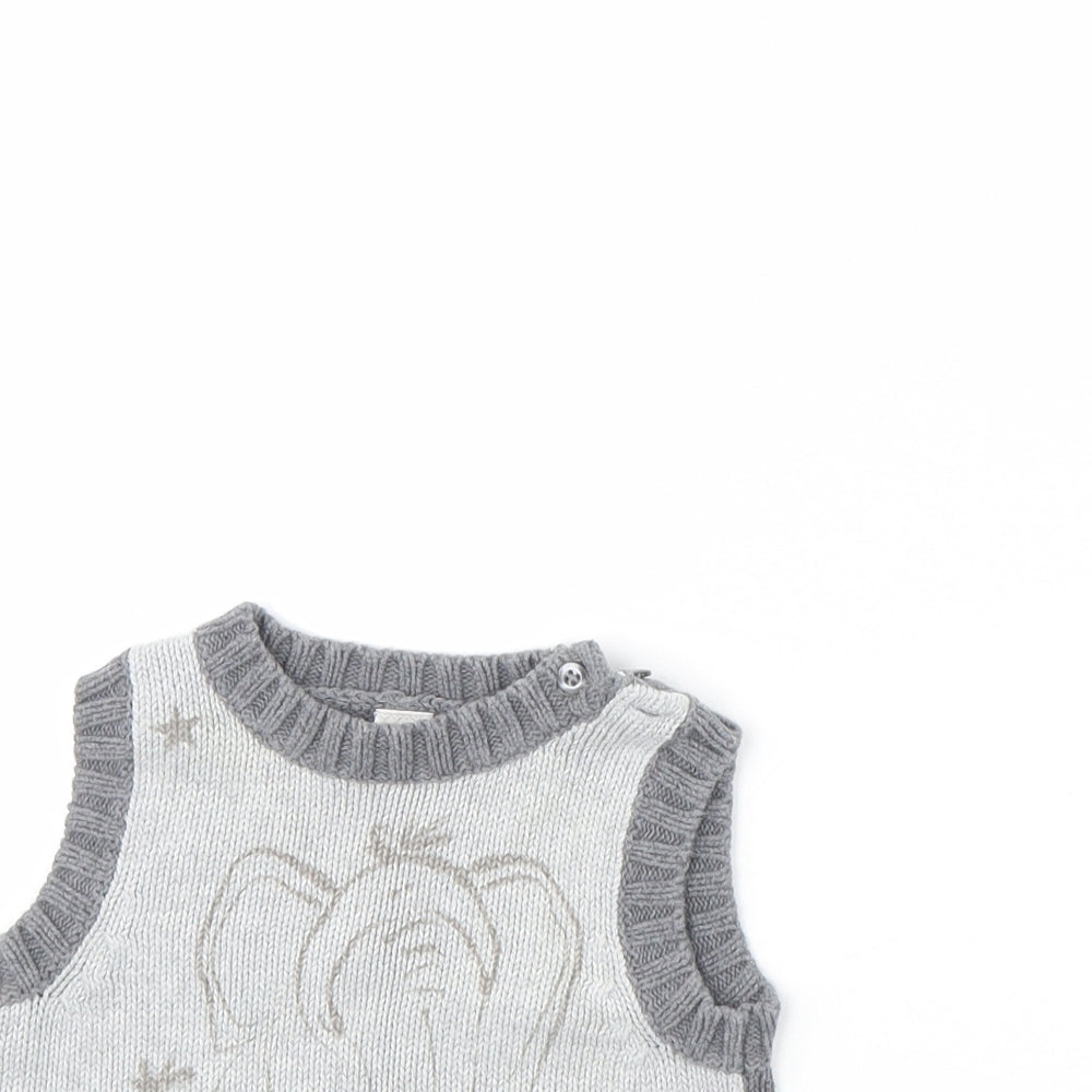 Close-up detail of Next Baby Grey jumper, size 3-6, Months - Disney