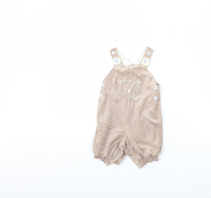 TU Baby Beige  Fleece Babygrow One-Piece Size 0-3 Months