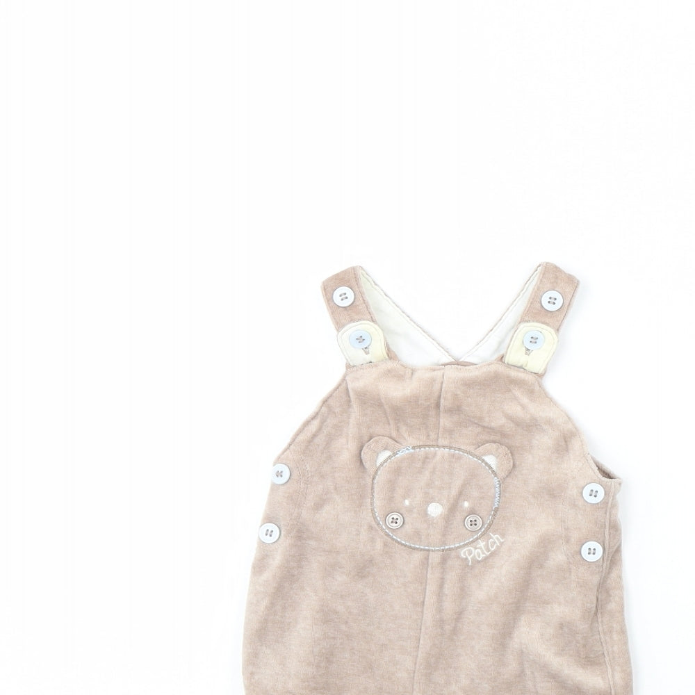 TU Baby Beige  Fleece Babygrow One-Piece Size 0-3 Months