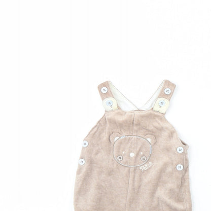 TU Baby Beige  Fleece Babygrow One-Piece Size 0-3 Months