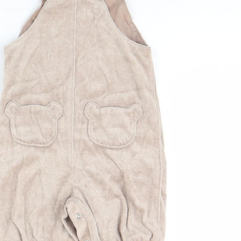 TU Baby Beige  Fleece Babygrow One-Piece Size 0-3 Months