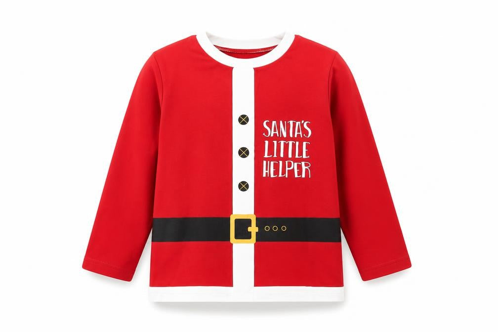Front view of George boys’ red basic t-shirt, size 3, years - santa