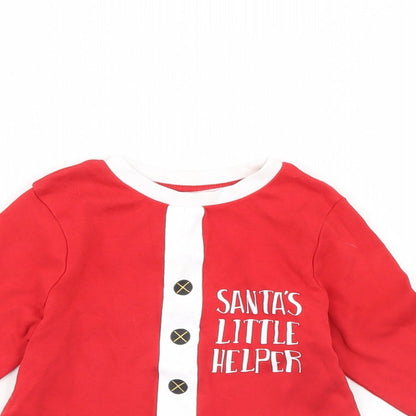 Close-up detail of George boys’ red basic t-shirt, size 3, years - santa