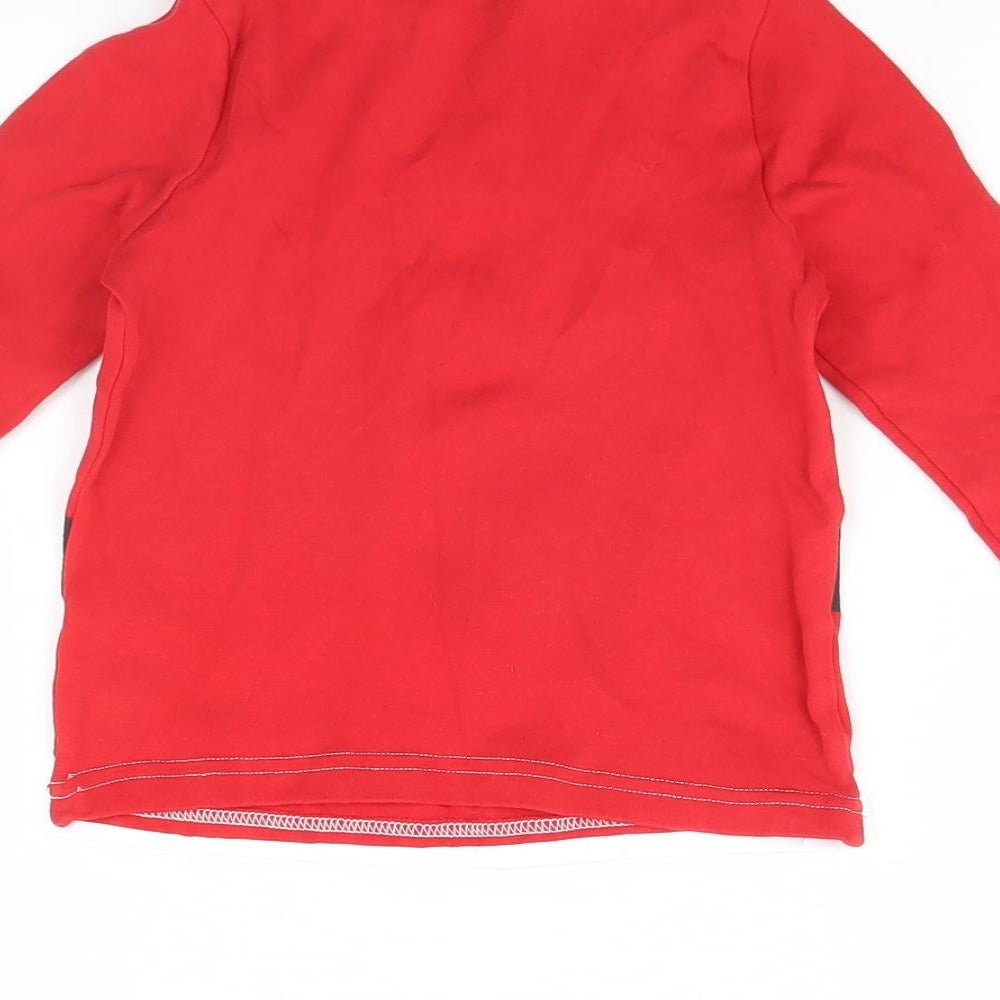 Brand and care label for George boys’ red basic t-shirt, size 3, years - santa