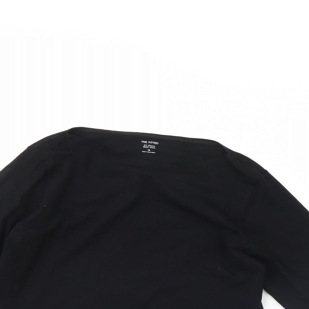 Womens UK Size 18 Preworn Black Basic Blouse