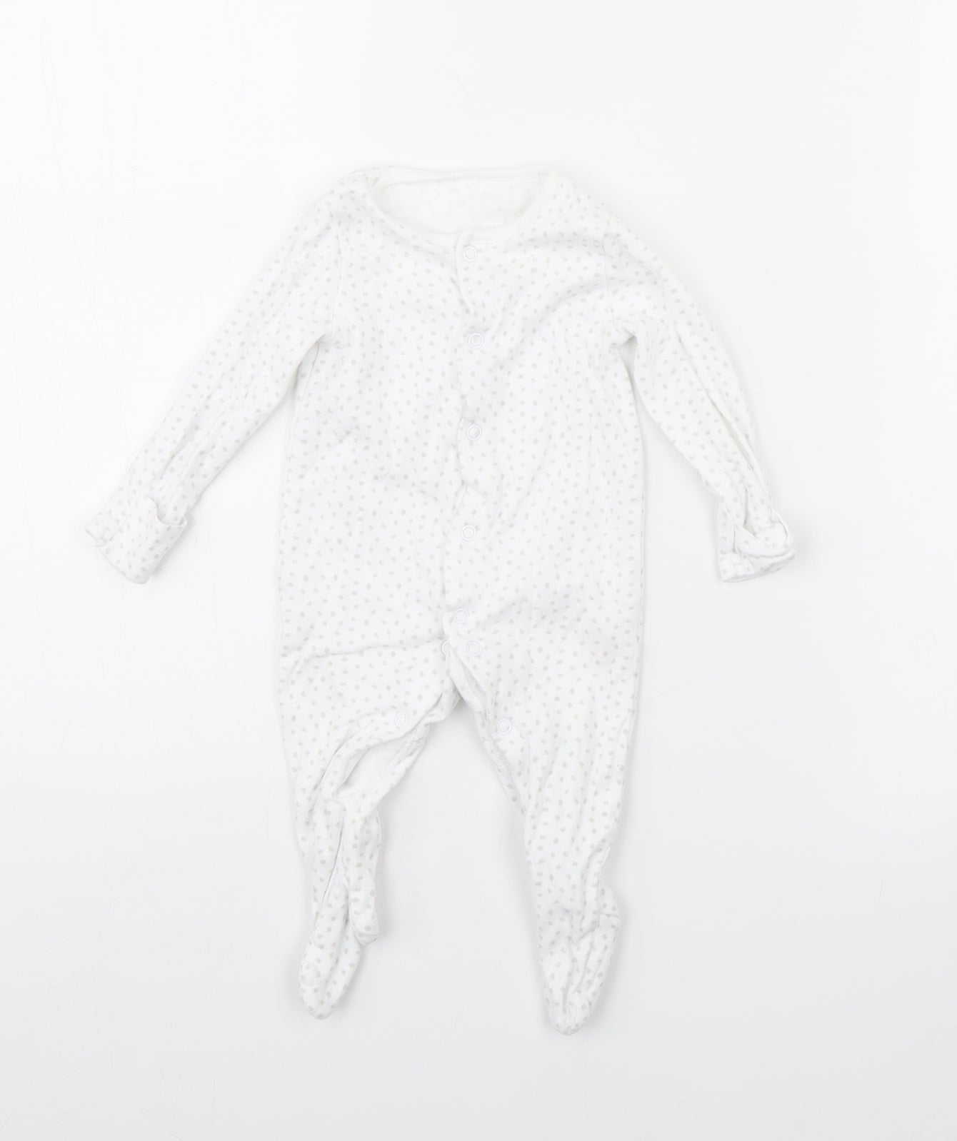 F&F Baby White Polka Dot  Babygrow One-Piece Size 0-3 Months