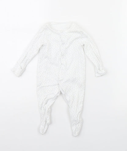 F&F Baby White Polka Dot  Babygrow One-Piece Size 0-3 Months