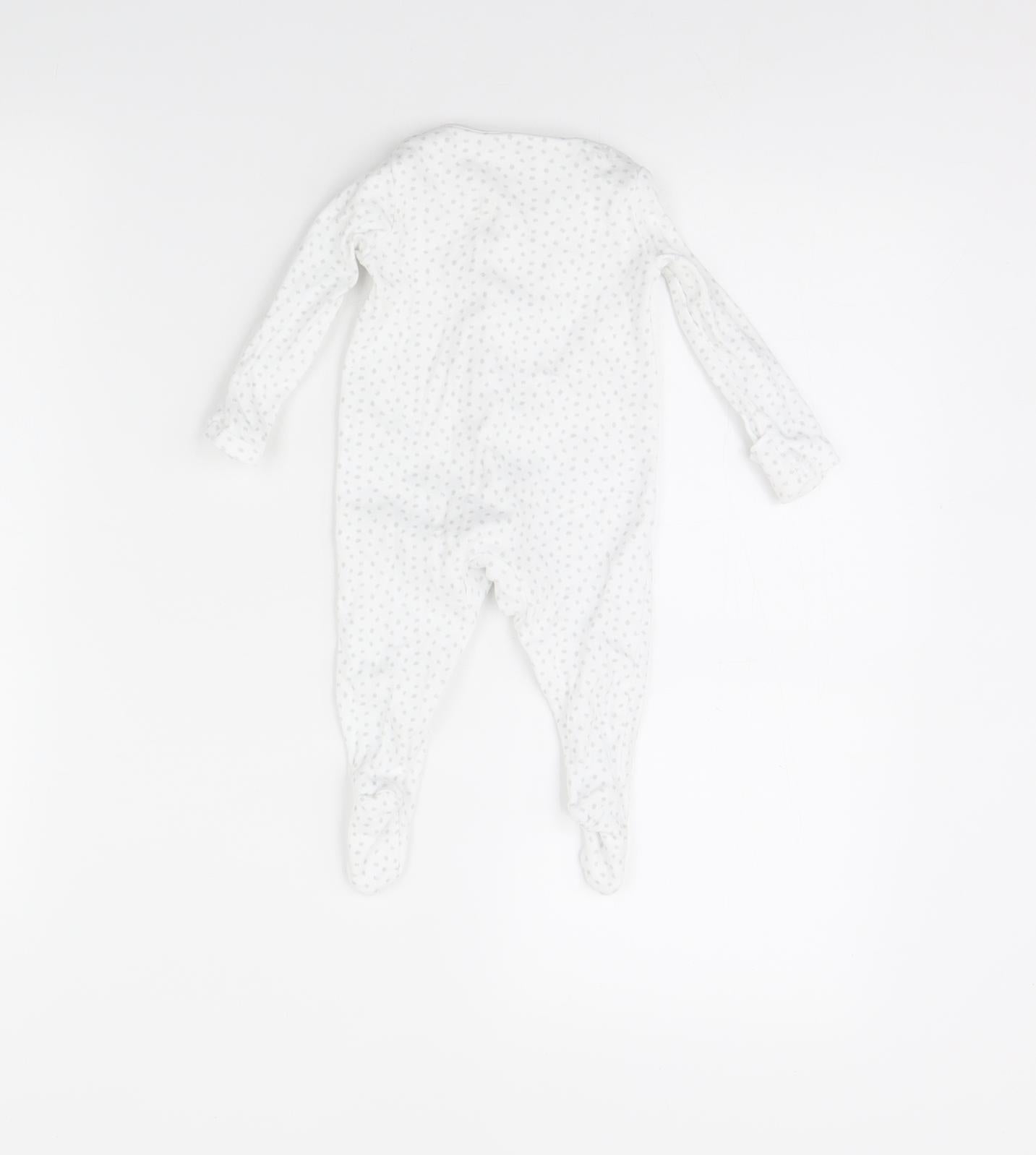 F&F Baby White Polka Dot  Babygrow One-Piece Size 0-3 Months