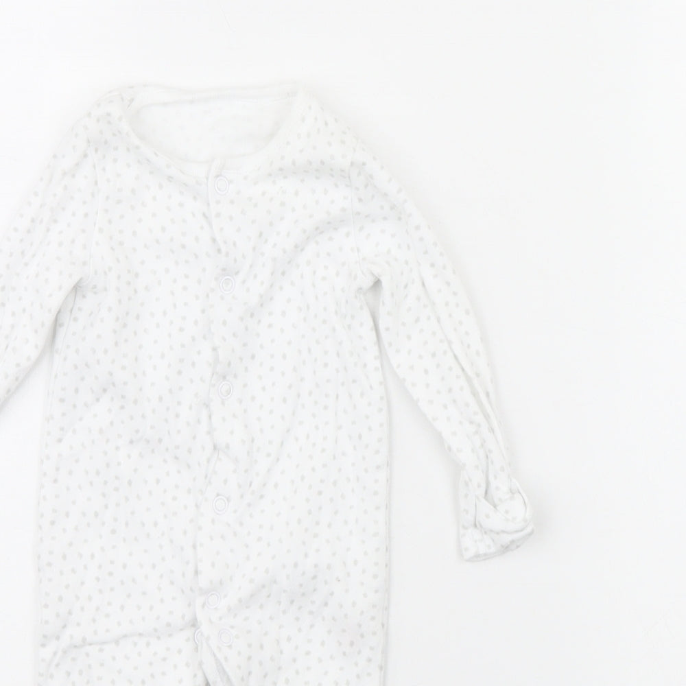 F&F Baby White Polka Dot  Babygrow One-Piece Size 0-3 Months