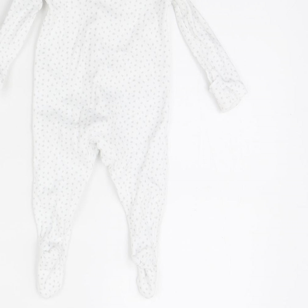 F&F Baby White Polka Dot  Babygrow One-Piece Size 0-3 Months