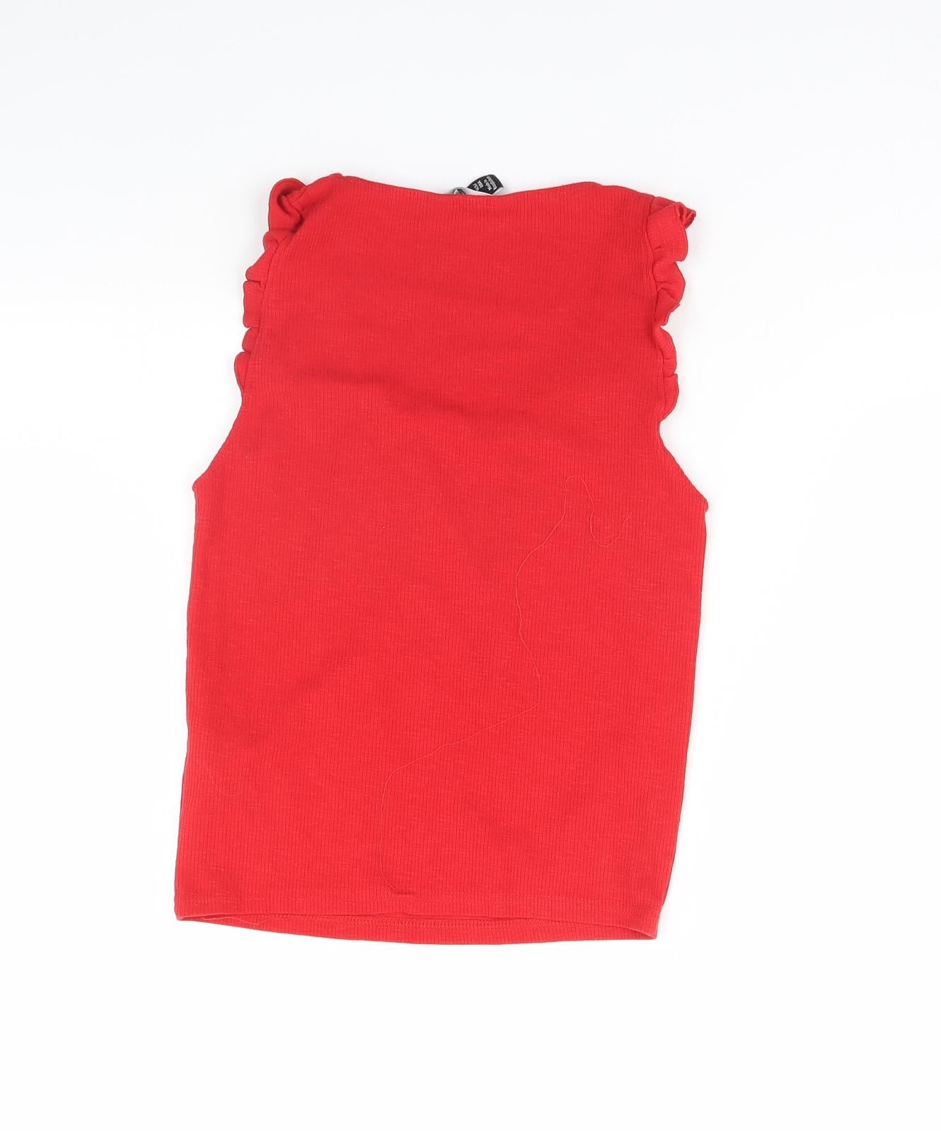 Womens UK Size 10 New Look Red Basic Tank