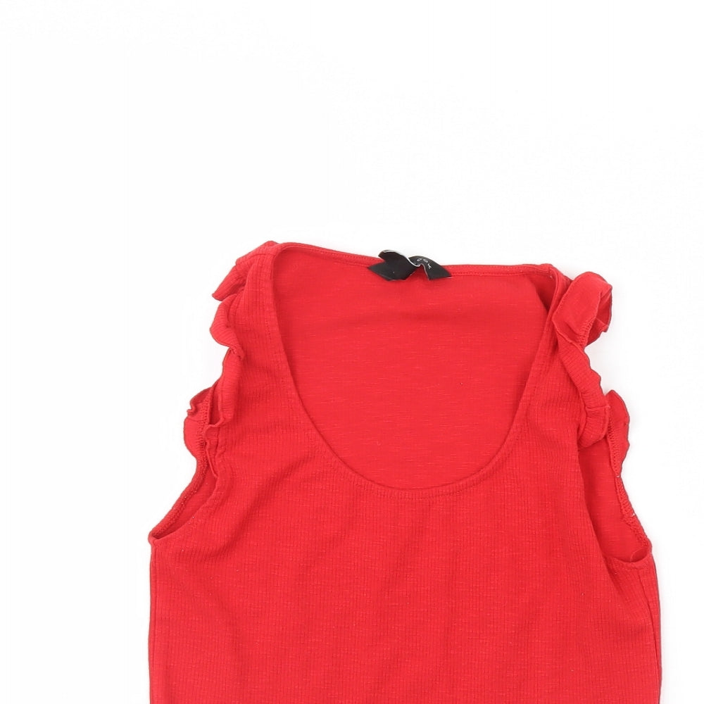 Womens UK Size 10 New Look Red Basic Tank