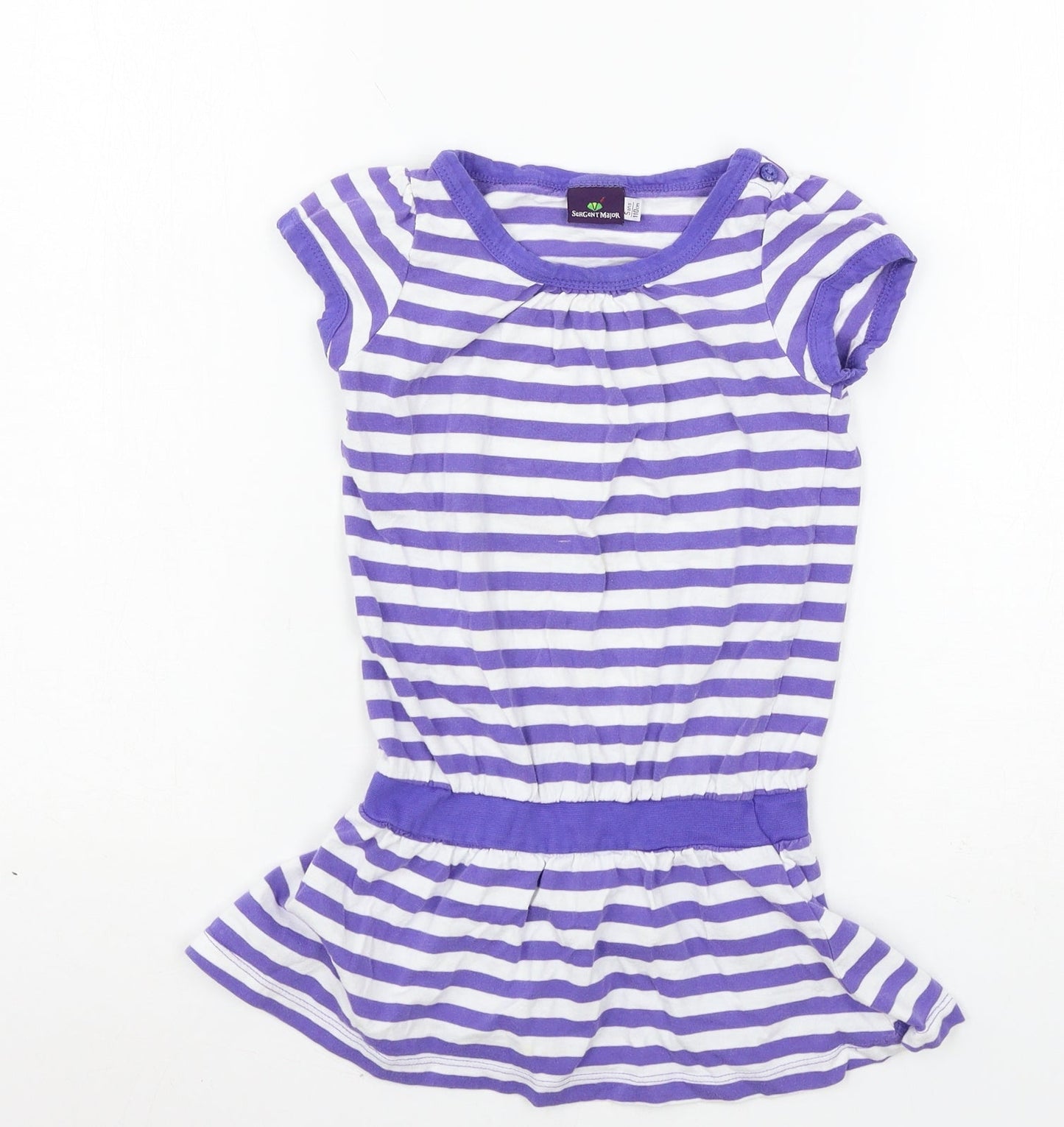 Sergent Major Girls Purple Striped Jersey T-Shirt Dress  Size 5 Years