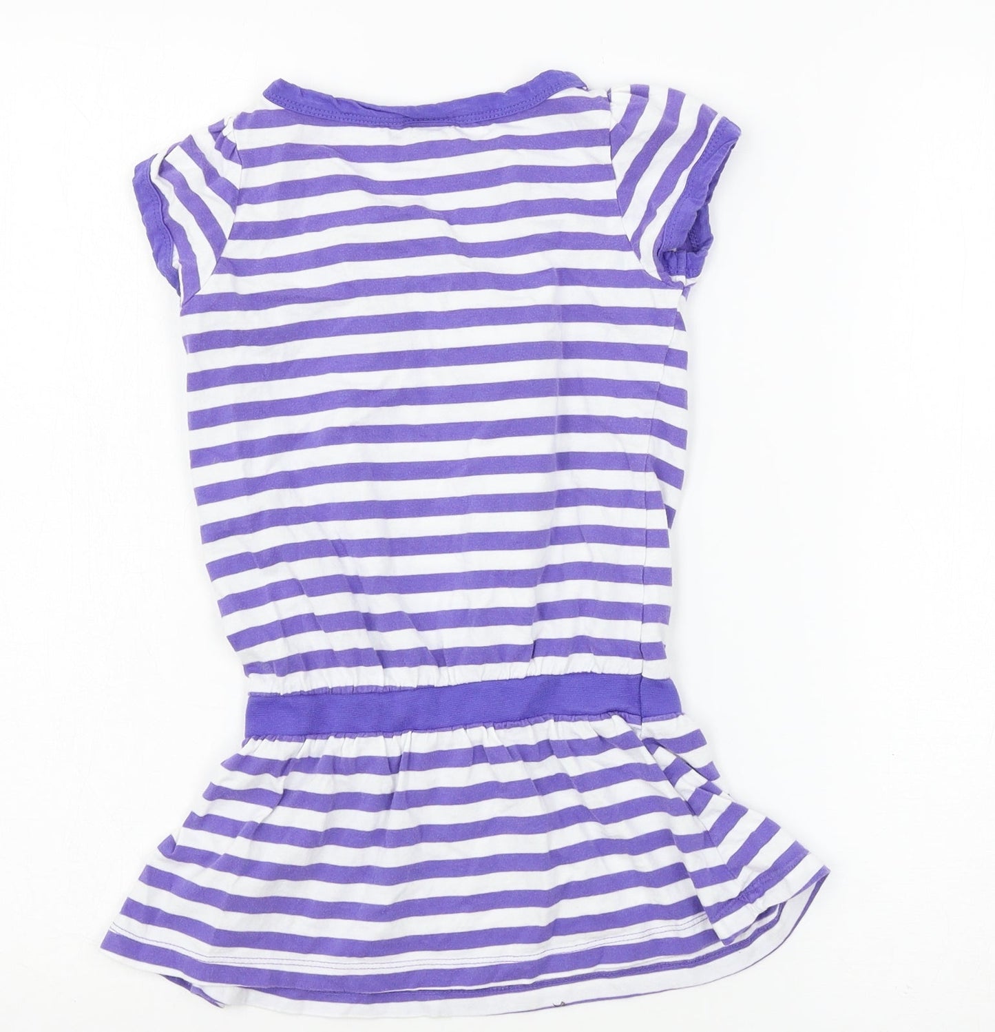 Sergent Major Girls Purple Striped Jersey T-Shirt Dress  Size 5 Years