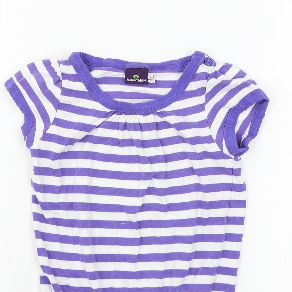 Sergent Major Girls Purple Striped Jersey T-Shirt Dress  Size 5 Years