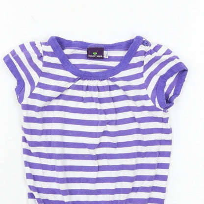 Sergent Major Girls Purple Striped Jersey T-Shirt Dress  Size 5 Years