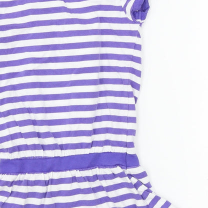 Sergent Major Girls Purple Striped Jersey T-Shirt Dress  Size 5 Years