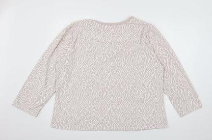 Anne Klein Womens Pink Animal Print Velour Top Pyjama Top Size XL