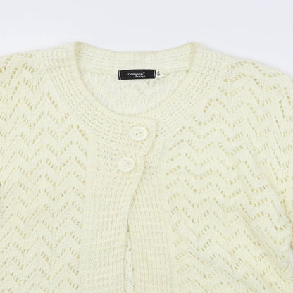 Glimpse Womens Ivory  Knit Cardigan Jumper Size M