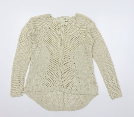 Womens UK Size 12 Papaya Beige Pullover Jumper