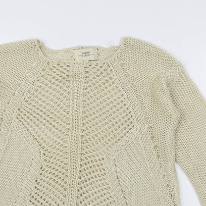 Womens UK Size 12 Papaya Beige Pullover Jumper