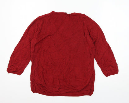Marks and Spencer Womens Red  Knit Pullover Jumper Size 12