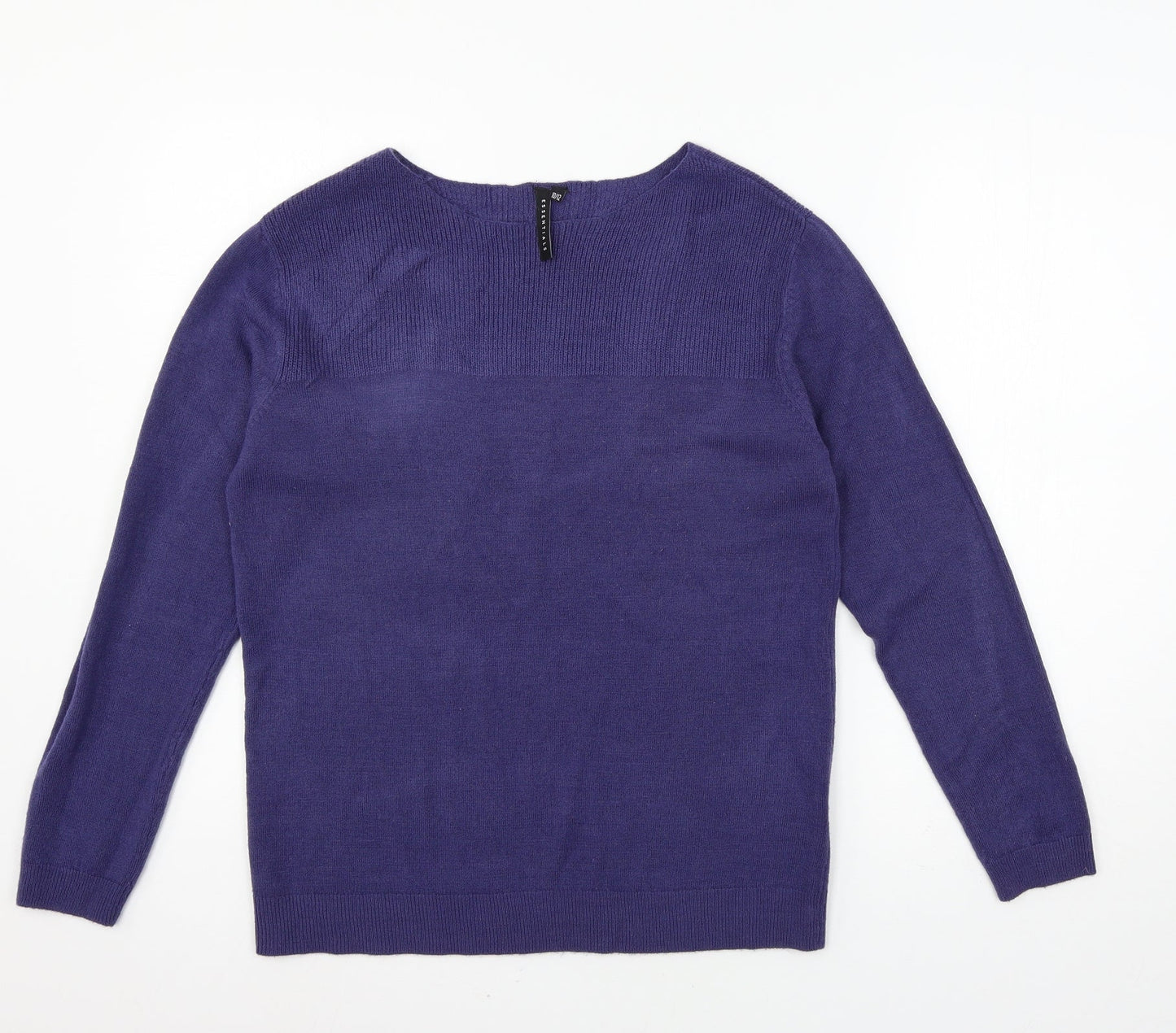 Womens UK Size 10 Essentials Blue Pullover Jumper