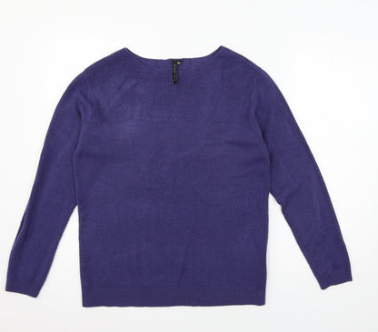 Womens UK Size 10 Essentials Blue Pullover Jumper