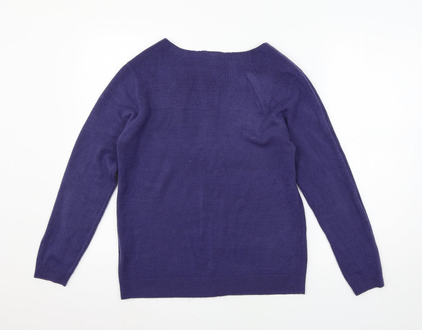 Womens UK Size 10 Essentials Blue Pullover Jumper