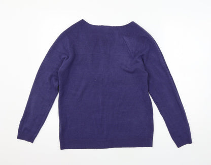 Womens UK Size 10 Essentials Blue Pullover Jumper